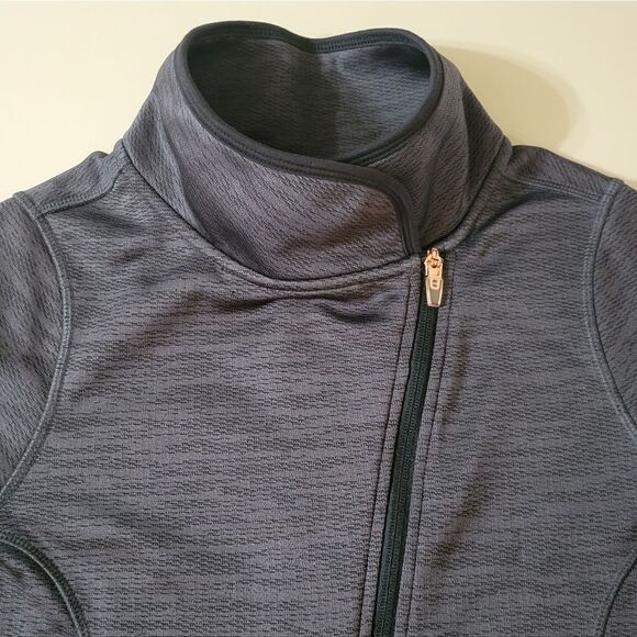 Champion Women's Tech Fleece Gray Asymmetrical Front Zip Long Sleeve Jacket - Picture 9 of 14